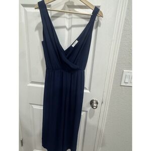 Babaton‎ Aritzia Maximillian Jumpsuit Sleeveless Belted Wide Leg Cropped Navy S